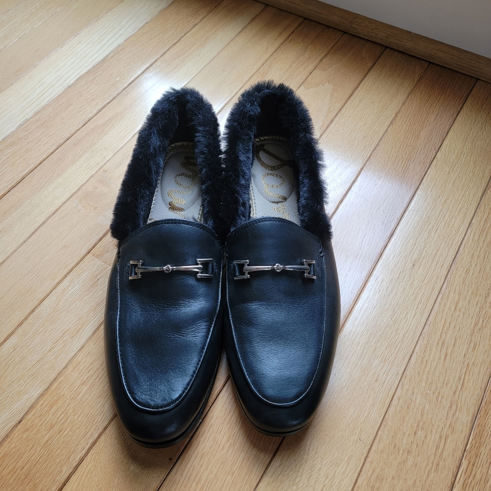 Sam Edelman Lorraine Black Fur Loafers